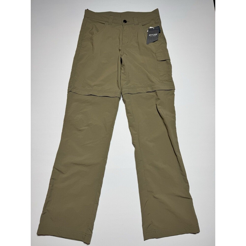 Rustic Ridge Youth Convertible Hiking Pants Size M Khaki Zip-Off Outdoor Nylon
